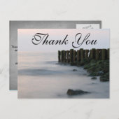 La jetée rustique sur la plage | CARTE DE REMERCIE (Devant / Derrière)