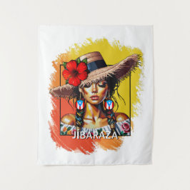 La Jíbaraza 5 – Puerto Rican Jíbara Art • Boricua Wandkleed