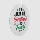 La joie de Noël est la famille" (devant)