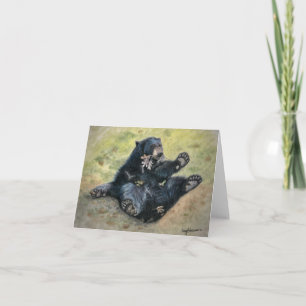 La joie pure de l'ours noir, carte à notes pliées