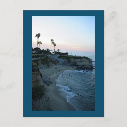 La Jolla Beach Sunset Custom California Briefkaart (Voorkant)