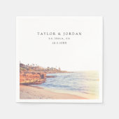 La Jolla Bruiloft Aangepaste Papier Cocktail Serve Servet (Voorkant)