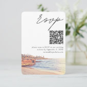 La Jolla Bruiloft Moderne RSVP QR Code Informatiekaartje (Staand voorkant)