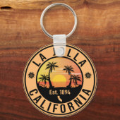 La Jolla California  Palm Trees Souvenirs Sleutelhanger (Achterkant)