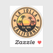 La Jolla California  Palm Trees Souvenirs Sticker (Vel)