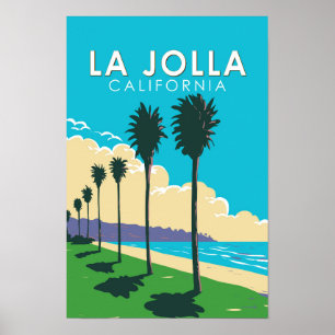 La Jolla California Reis Kunst Vintage Poster