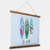 La Jolla California Surfboards Hangend Wandkleed (Gebogen)