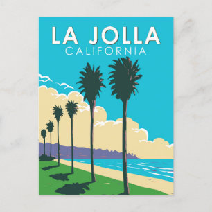 La Jolla California Travel Art Vintage Briefkaart