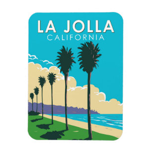 La Jolla California Travel Art Vintage Magneet