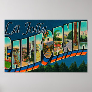 La Jolla, Californië - Grote Letter-scènes Poster
