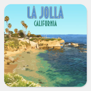 La Jolla Cove Beach San Diego California Vierkante Sticker