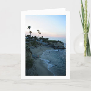 La Jolla Cove Beach Sunset Custom Wenskaarten Kaart