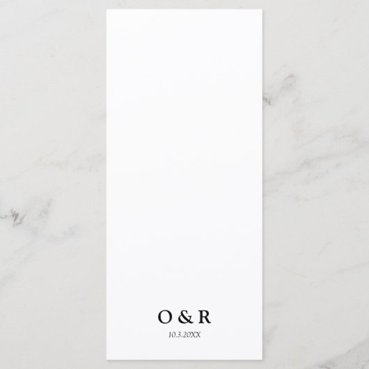 La Jolla Cove Menu Mariage (Dos)