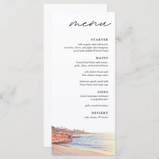 La Jolla Cove Menu Mariage (Devant / Derrière)