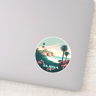 La Jolla Cove San Diego California Retro Sticker