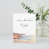La Jolla Save the Date Briefkaart San Diego Bruilo (Staand voorkant)
