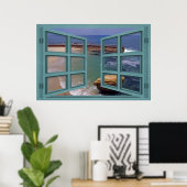 La Jolla Seal Beach 6 Pane Open Window Poster (Thuiskantoor)