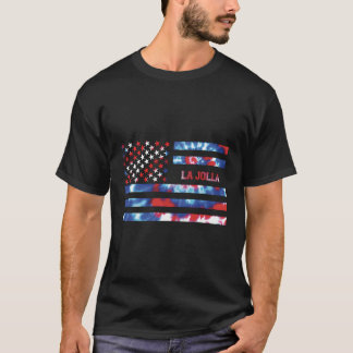 La Jolla Tie Kleurstof Rood Wit Blauw Patriottisch T-shirt