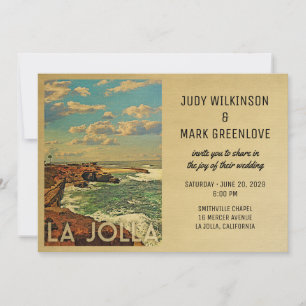 La Jolla Trouwkaart Vintage Midden-Eeuwse Stijl Kaart