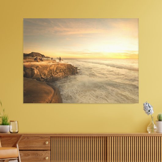 La Jolla Windansea Sunset 54x40 Extra groot Canvas (Insitu (Woonkamer))
