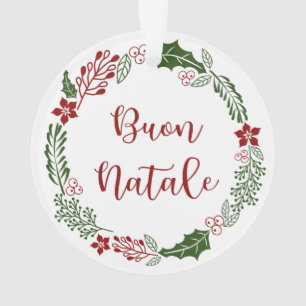 La joyeuse couronne de Noël italienne Buon Natale