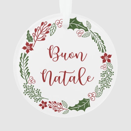 La joyeuse couronne de Noël italienne Buon Natale (dos)