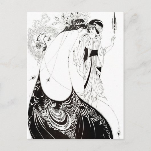 La jupe Peacock par Aubrey Beardsley Carte postale (Devant)