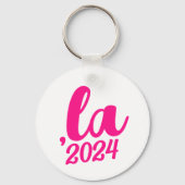 ,la Kamala comma spreek 2024 heet roze tekst uit Sleutelhanger (Achterkant)