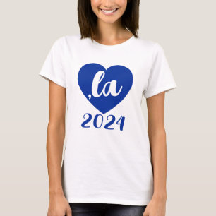 ,la KAMALA hart 2024 blauw script tekst T-shirt