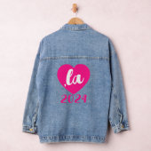 ,la KAMALA hart 2024 hot pink script tekst Denim Jacket (Hangar)
