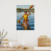 LA KAYAKISTE (De Kayaker) Poster (Keuken)