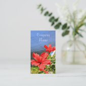 La ketmie rouge fleurit des cartes de visite (Debout devant)