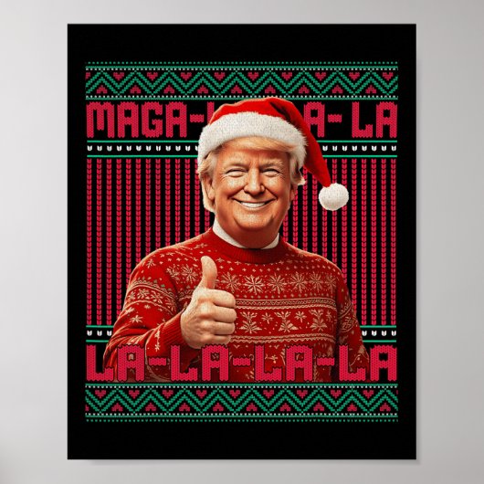 La La Donald Trump Potus 47 Lelijke Kerstzweet Poster (Voorkant)