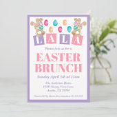 La La Easter Bunny Easter Brunch Invitation (Debout devant)