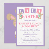 La La Easter Bunny Egg Hunt Invitation Kaart (Voorkant / Achterkant)