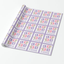 La La Easter Bunny Pastel Wrapping Paper Cadeaupapier