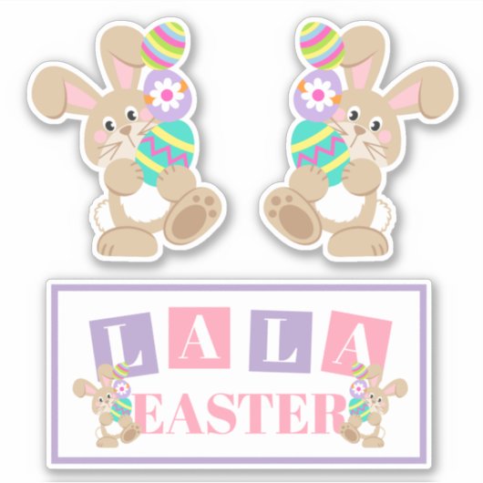La La Easter Bunny Sticker Sheet (Voorkant)