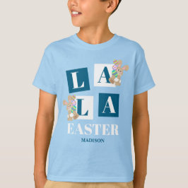 La La Easter Cute Bunny Blue Boys T-shirt