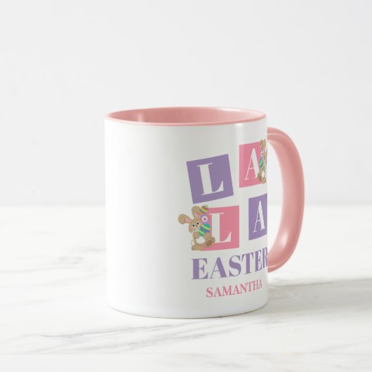 La La Easter Cute Spring Bunny Mug (Devant droit)