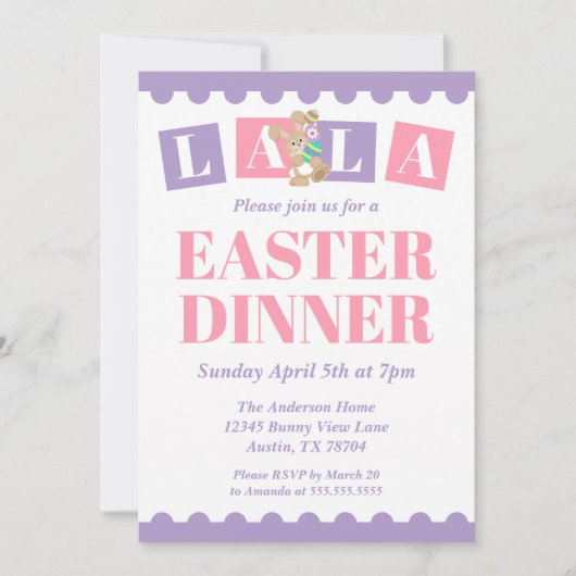 La La Easter Dinner Invitation (Devant)