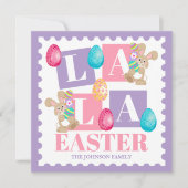 La La Easter Pastel Bunny  Feestdagenkaart (Voorkant)