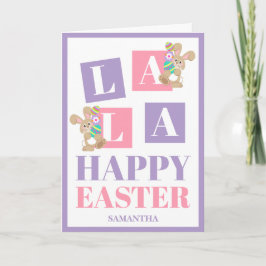La La Easter Pastel Bunny Greeting Card Kaart