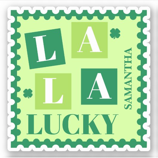 La La Lucky St. Patrick’s Day Custom Name Sticker (Voorkant)