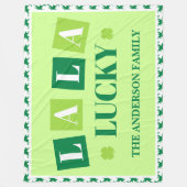 La La Lucky St. Patrick’s Day Personalized Blanket Fleece Deken (Voorkant)