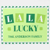 La La Lucky St. Patrick’s Day Personalized Blanket Fleece Deken (Voorkant (Horizontaal))