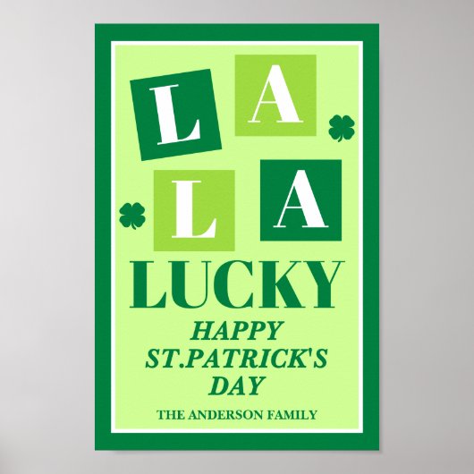 La La Lucky St. Patrick’s Day Wall Art Print (Voorkant)