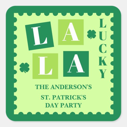 La La Lucky St. Patrick's Day Custom Sticker (Voorkant)