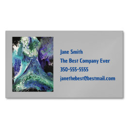 La Laguna #1 schilderij in blauw, blauwgroen Visit Magnetisch Visitekaartje