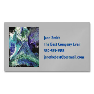 La Laguna #1 schilderij in blauw, blauwgroen Visit Magnetisch Visitekaartje