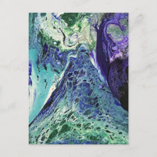 La Laguna #1 schilderij in blauw, blauwgroen, wit Briefkaart